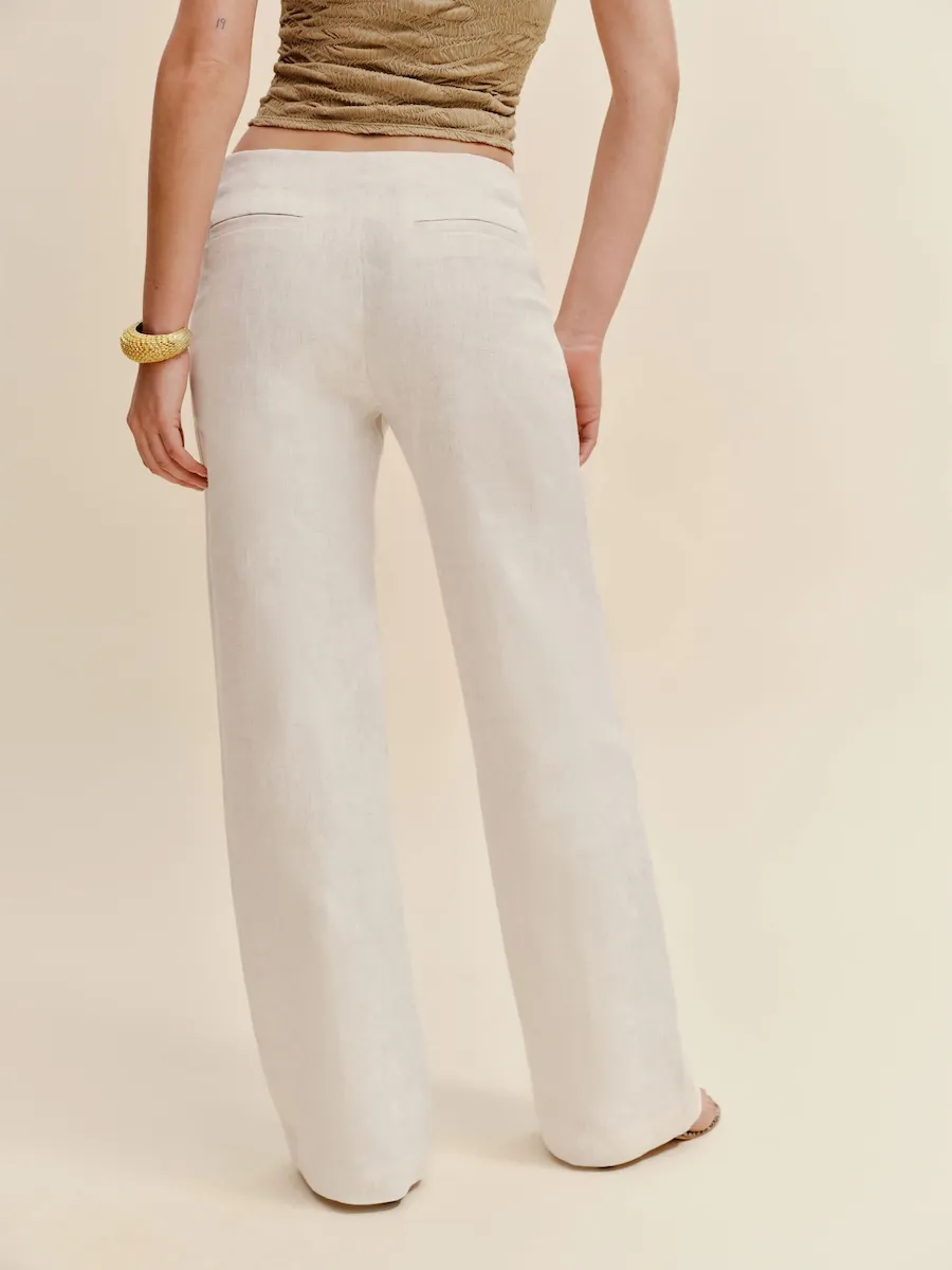 Petites Vida Linen Low Rise Pant - Image 3