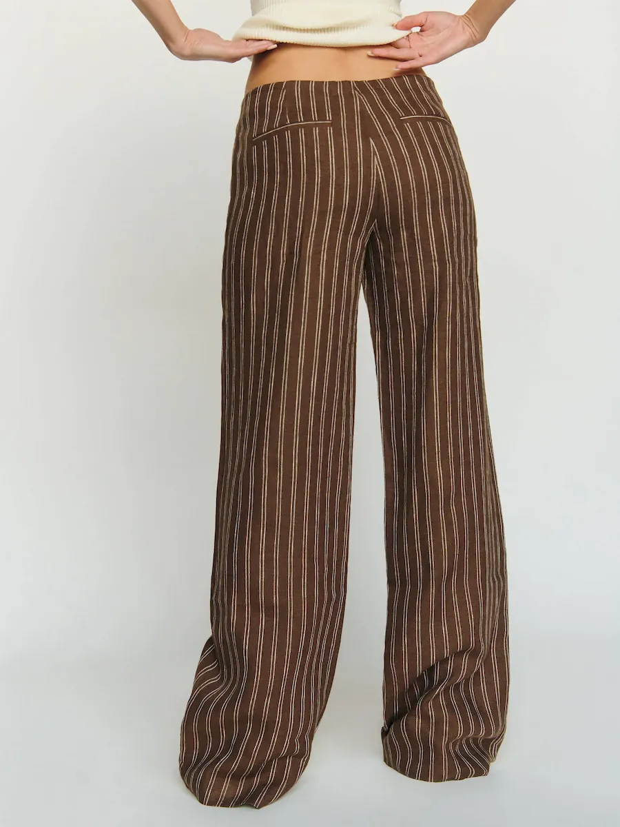 Petites Vida Linen Low Rise Pant - Image 5