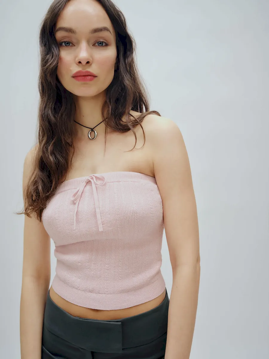 Zazie Cotton Strapless Sweater