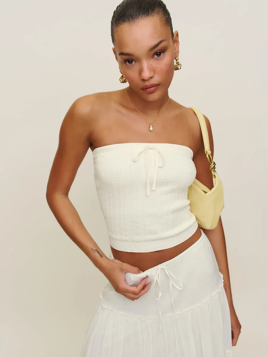 Zazie Cotton Strapless Sweater - Image 2