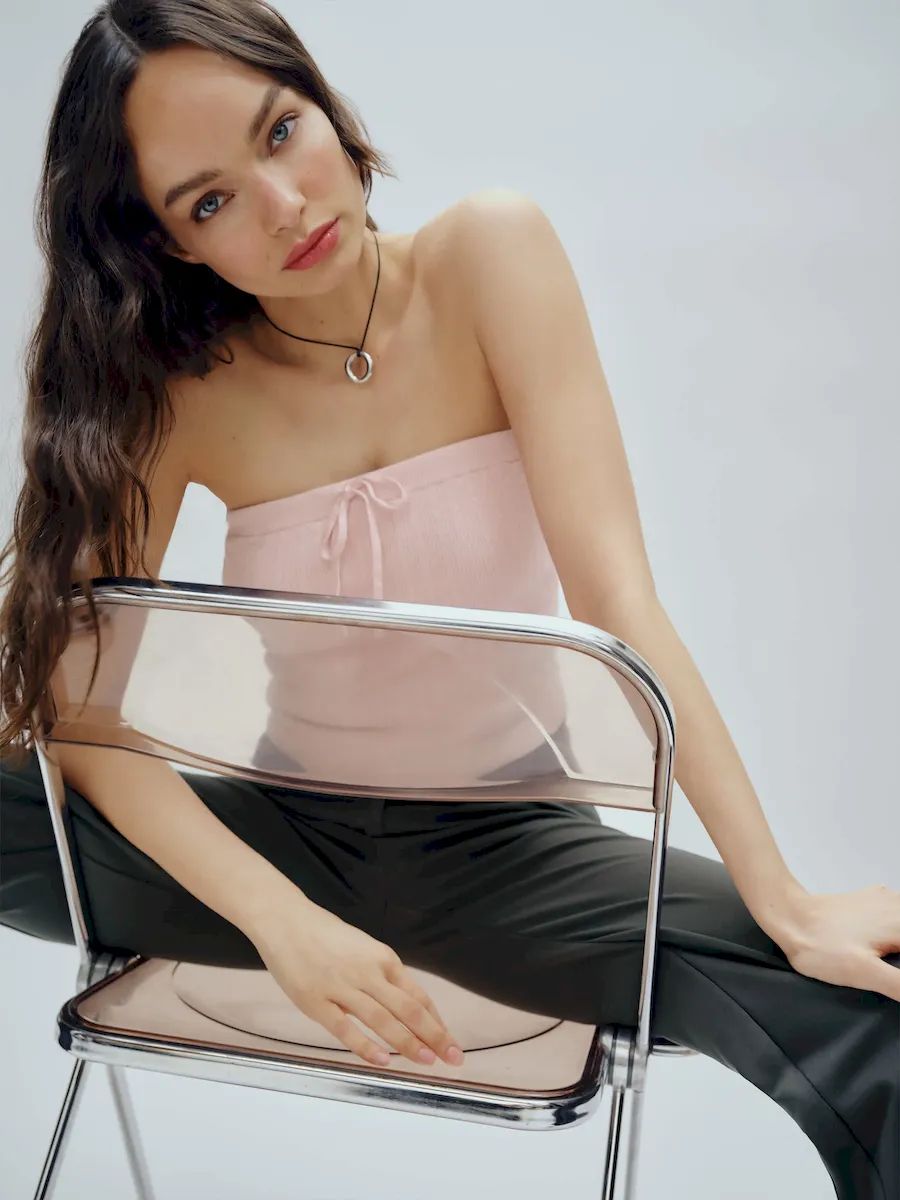 Zazie Cotton Strapless Sweater - Image 3