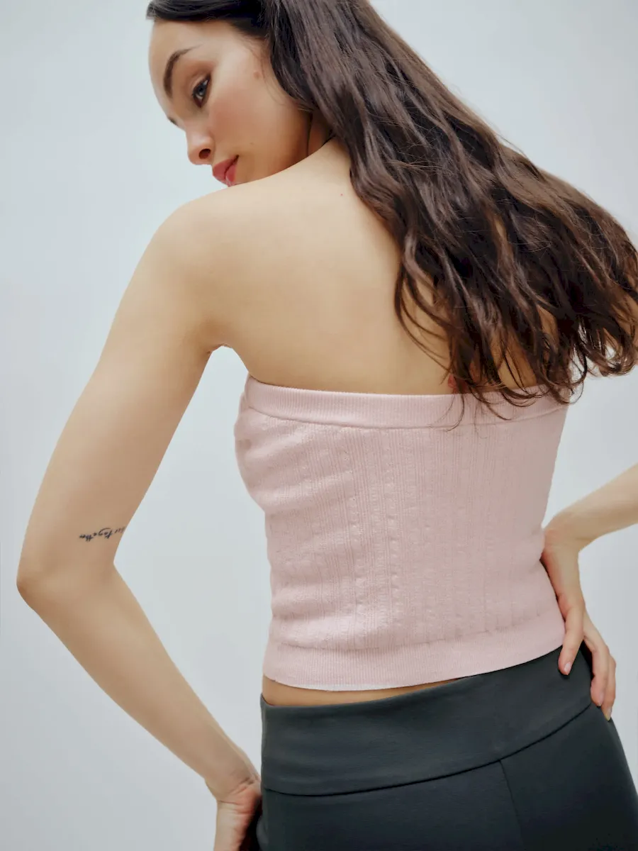 Zazie Cotton Strapless Sweater - Image 4