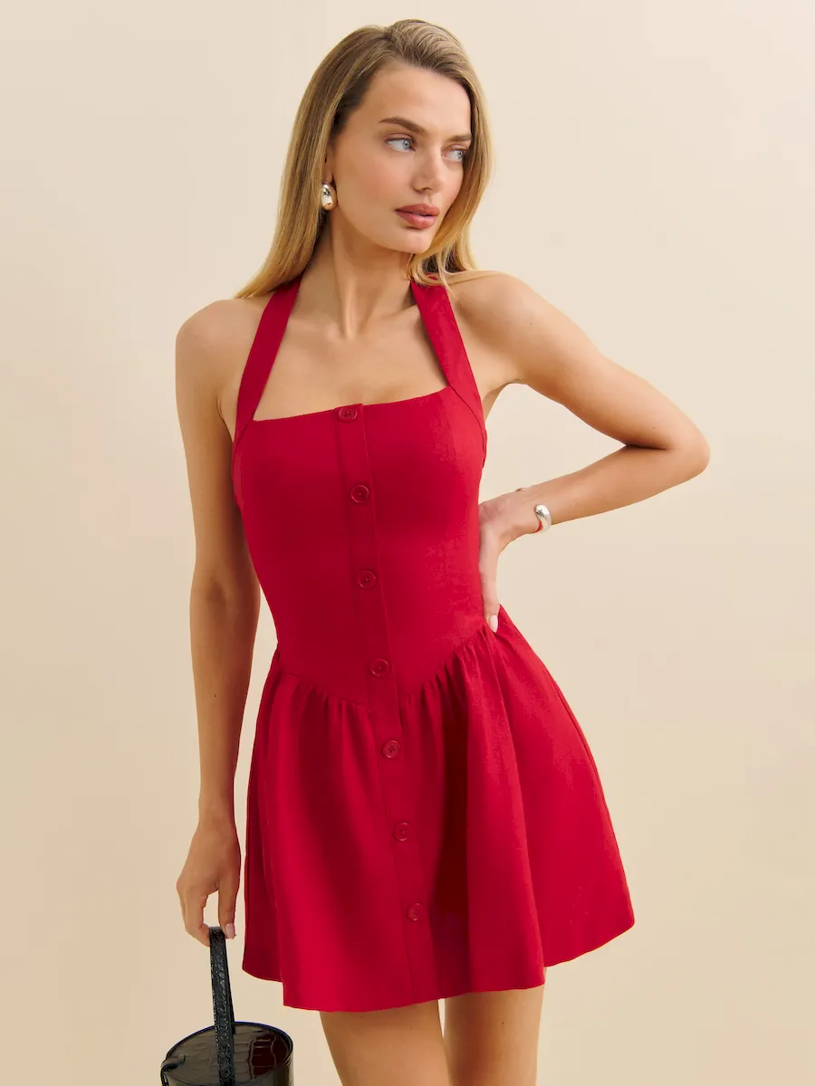 Petites Mariela Linen Dress - Image 5