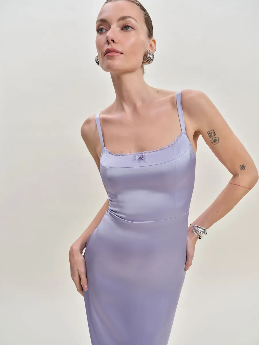 Lucy Satin Dress - Image 3