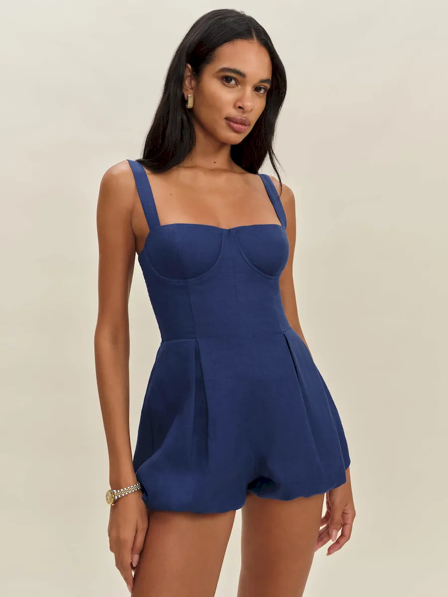 Lydia Linen Romper
