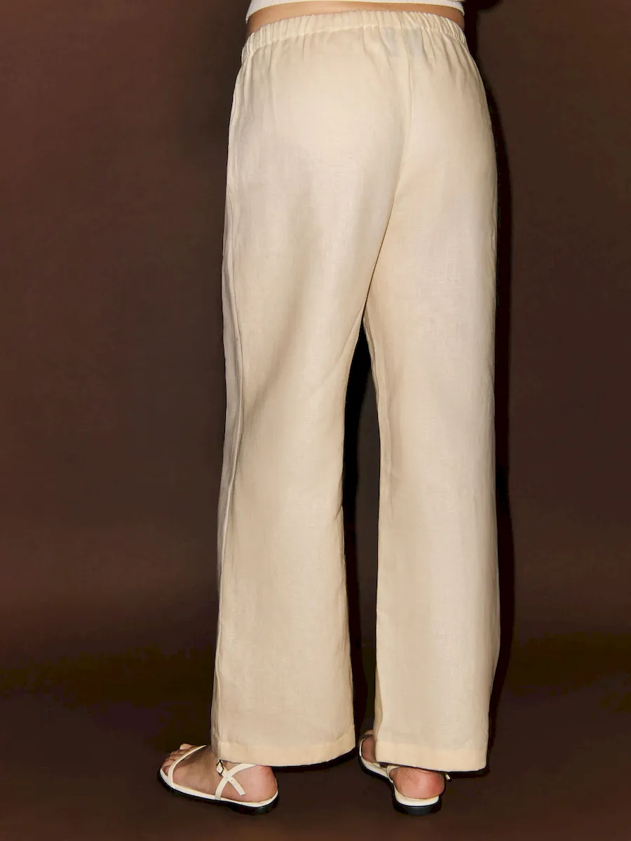 Petites Olina Linen Cropped Pant - Image 3