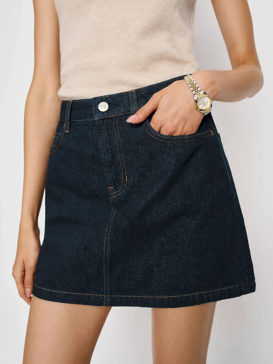 Rue High Rise Denim Mini Skirt - Image 4