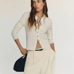 Florentina Cashmere Collared Cardigan