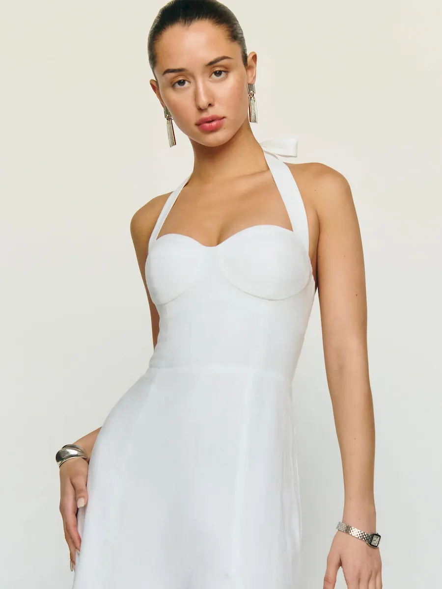 Petites Tala Linen Dress - Image 6