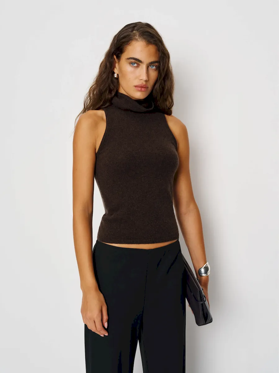 Marcy Cashmere Turtleneck Tank - Image 2