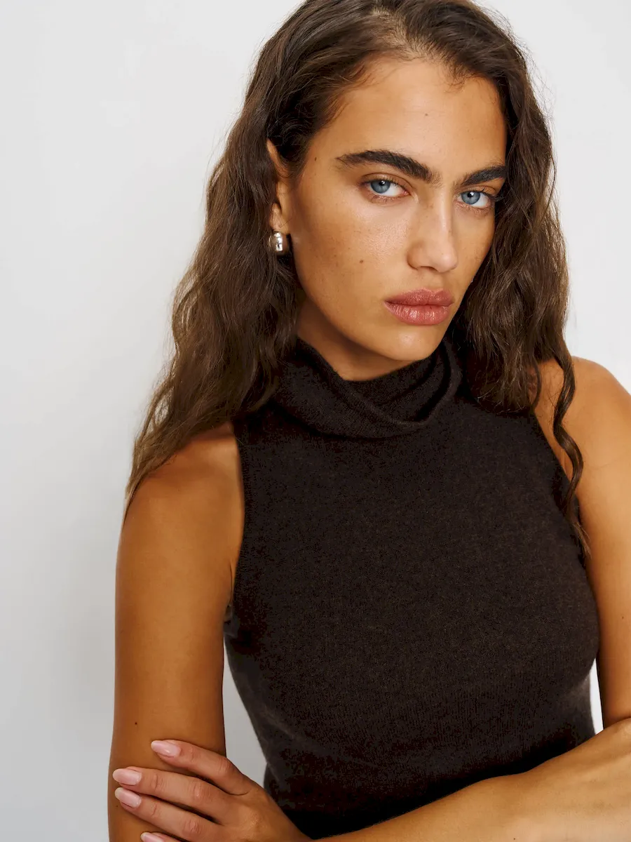 Marcy Cashmere Turtleneck Tank - Image 4