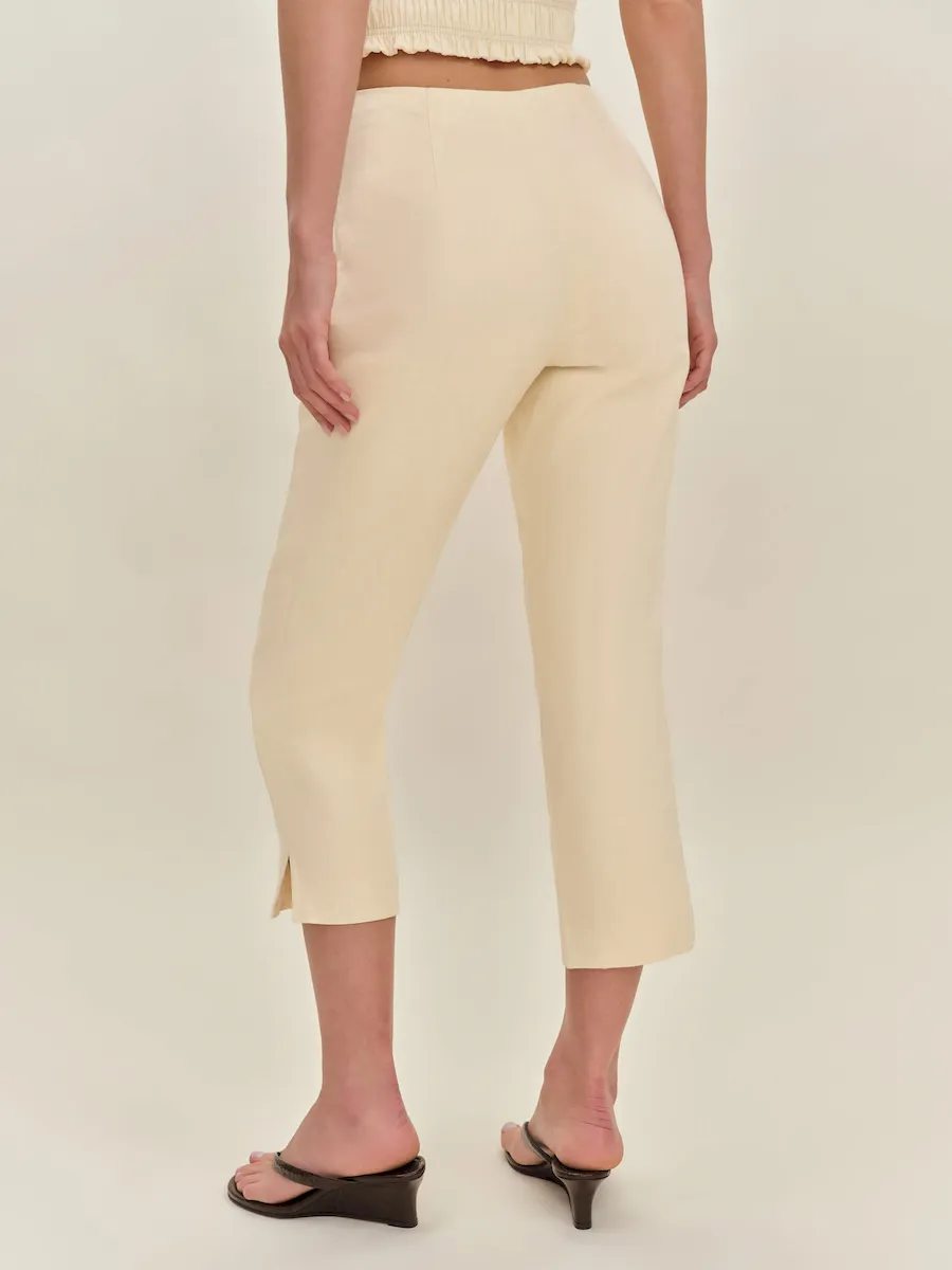 Petites Petra Linen Low Rise Pedal Pusher Pant - Image 4