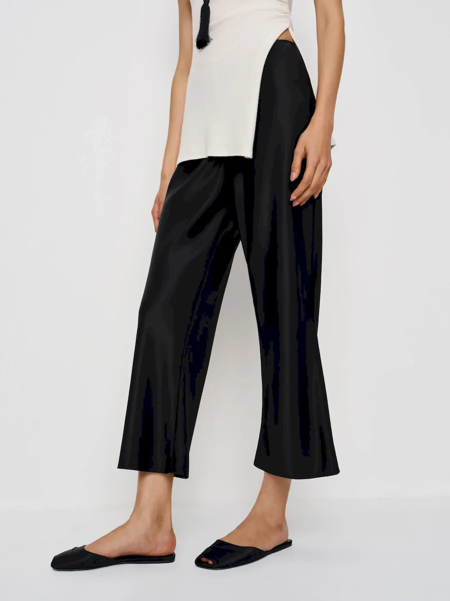 Gale Satin Mid Rise Capri Pant - Image 2